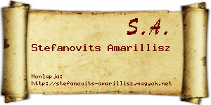 Stefanovits Amarillisz névjegykártya